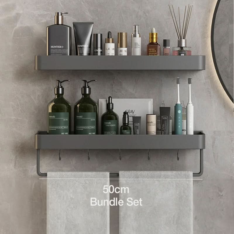 Elegant Wall Shelf for Stylish Bathroom Organization without Drilling