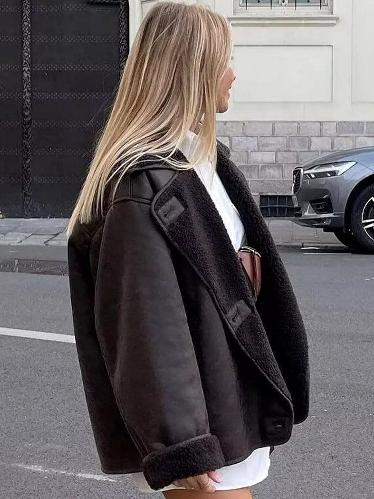 Sylis | Oversized women's jacket with fur
