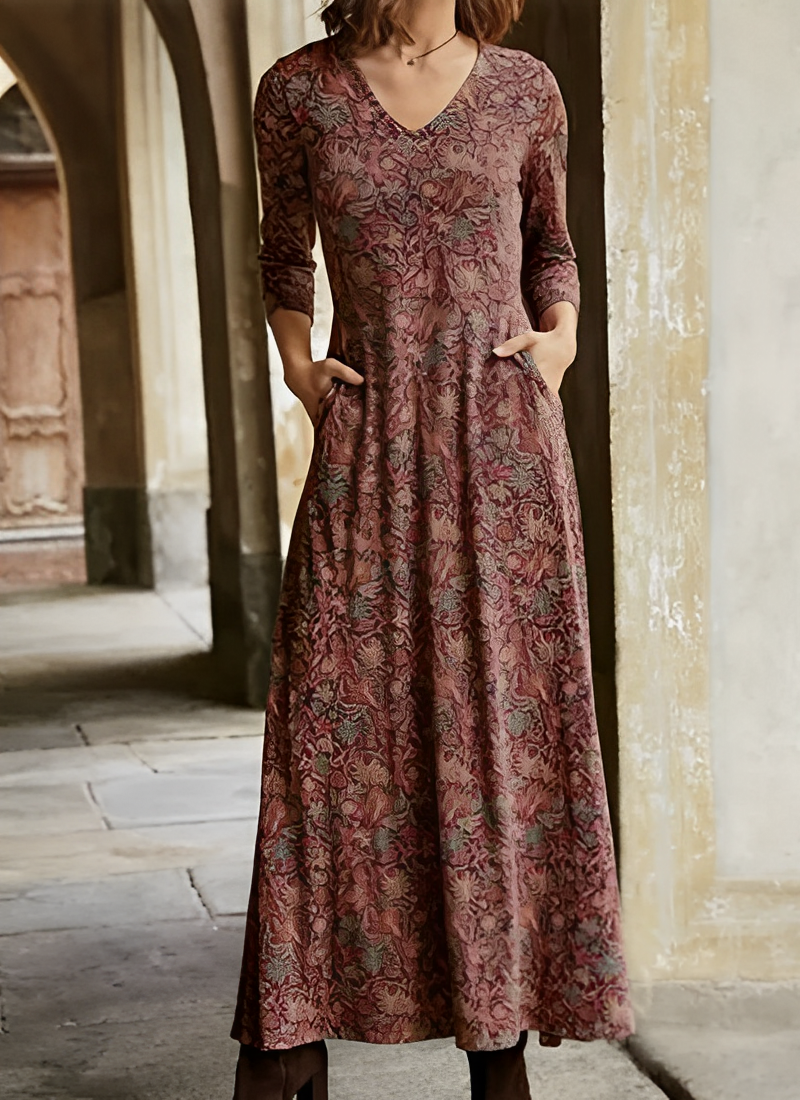 Sylis long with retro pattern