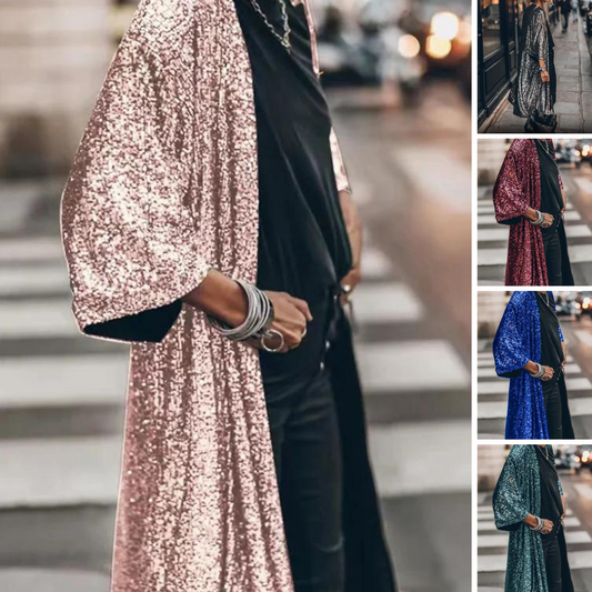 Sylis shiny windbreaker knit with sequins - Suzie