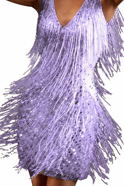 Sylis | Iridescent fringe dress
