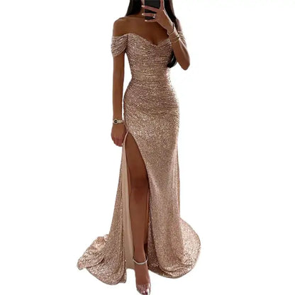 Sylis evening dress with V neck