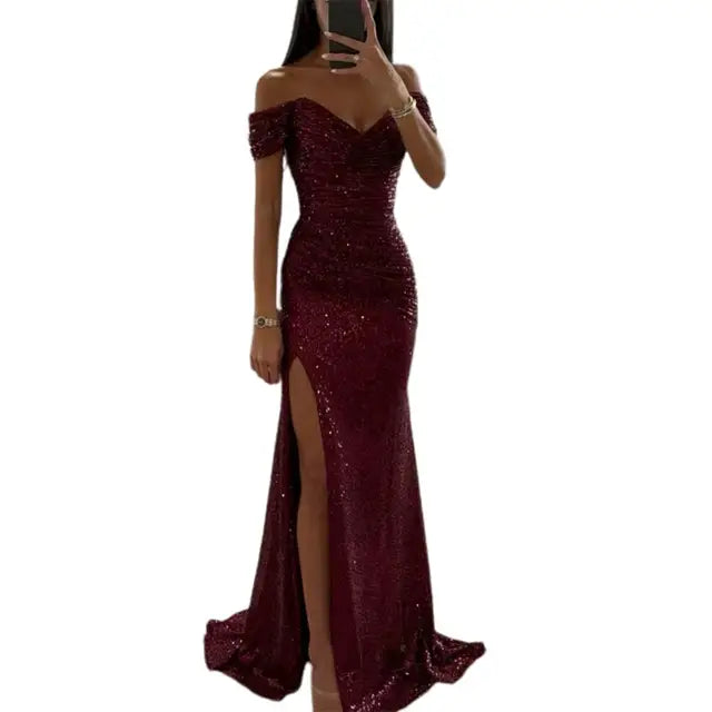 Sylis | Elegant V neck evening dress