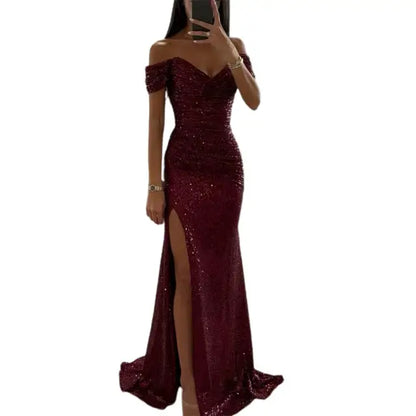 Sylis | Elegant V neck evening dress