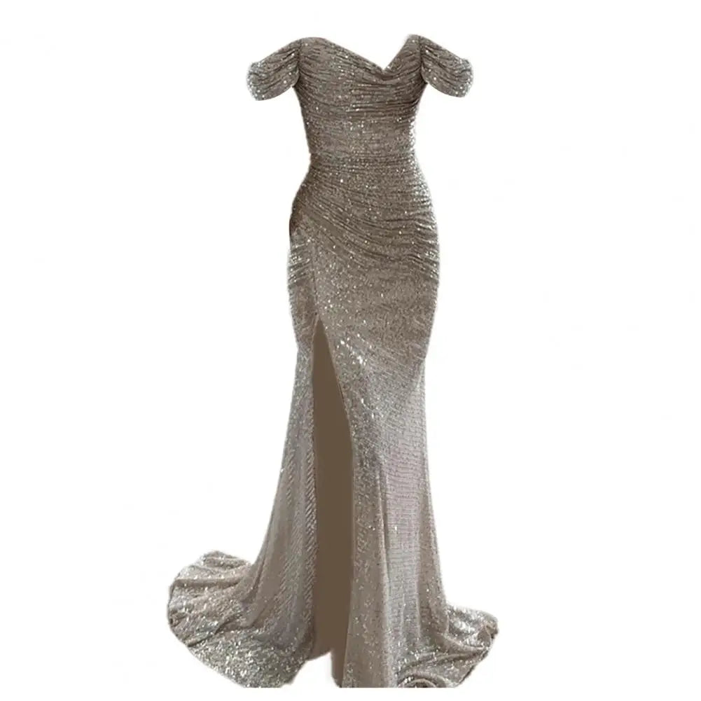 Sylis evening dress with V neck