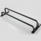 Wall-mounted bathroom shelf made of aluminum with 3 cross bars