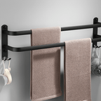 Wall-mounted bathroom shelf made of aluminum with 3 cross bars
