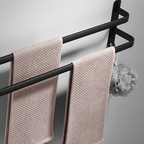 Wall-mounted bathroom shelf made of aluminum with 3 cross bars