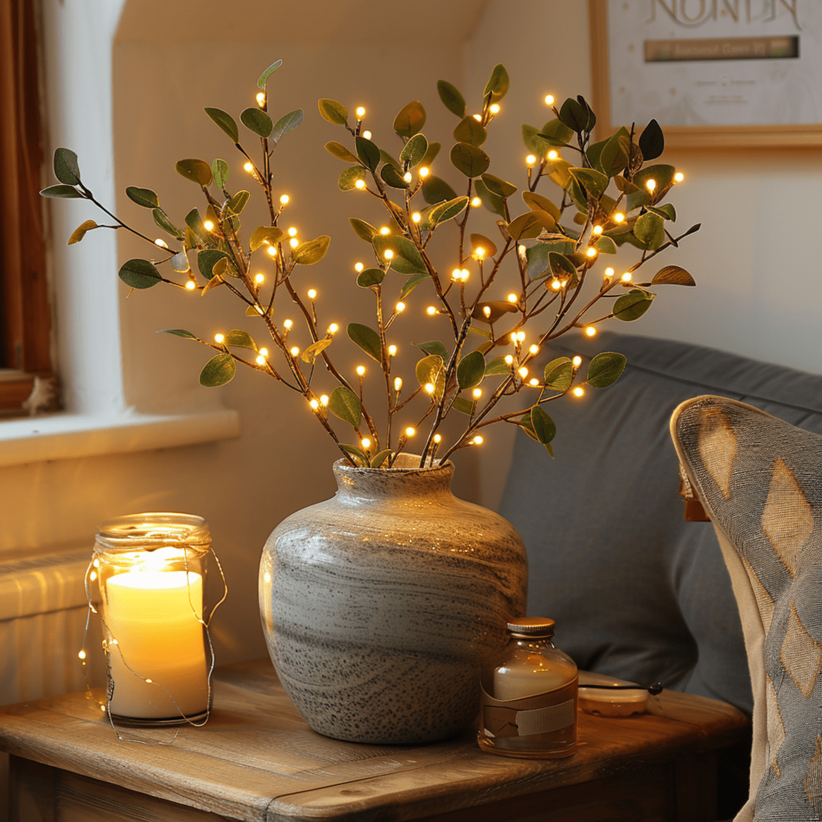 Flexible LED branch lamp with warm light tone