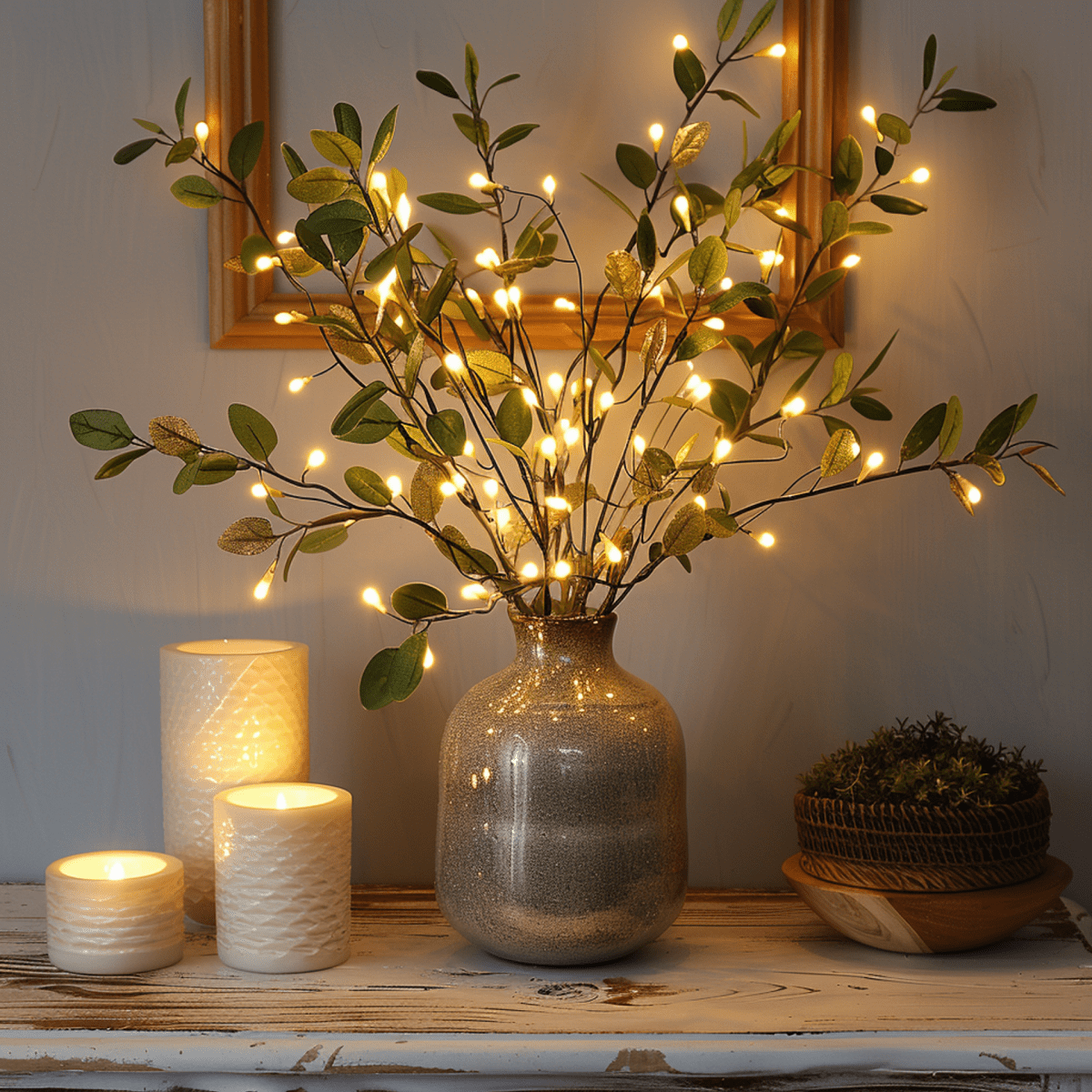 Flexible LED branch lamp with warm light tone