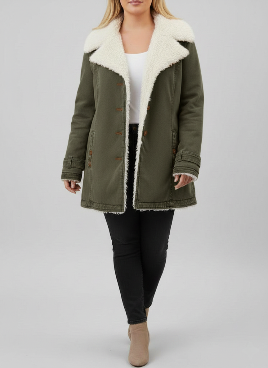 Sylis Warm Sherpa-Lining Winter Jacket | Plus Sizes