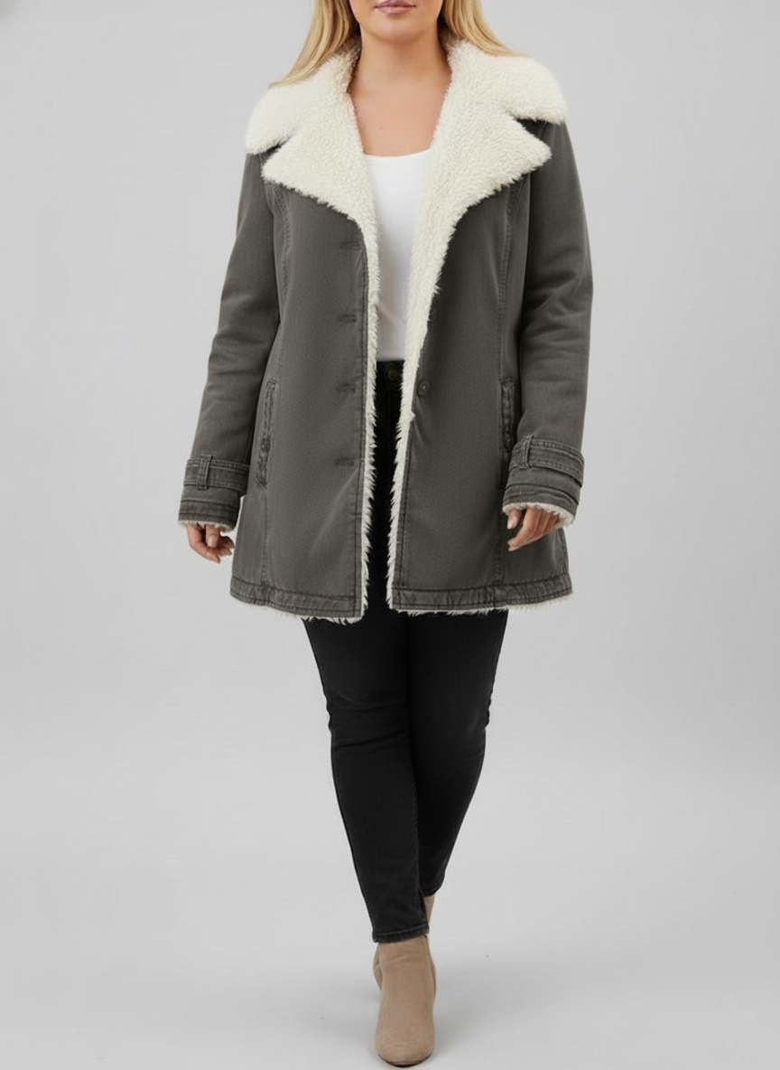 Sylis Warm Sherpa-Lining Winter Jacket | Plus Sizes