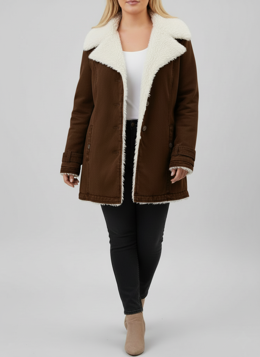 Sylis Warm Sherpa-Lining Winter Jacket | Plus Sizes