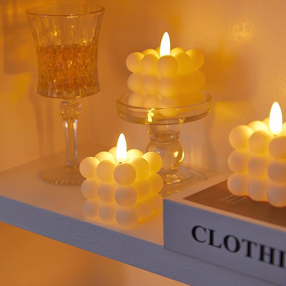 LED candles with flicker effect in various designs