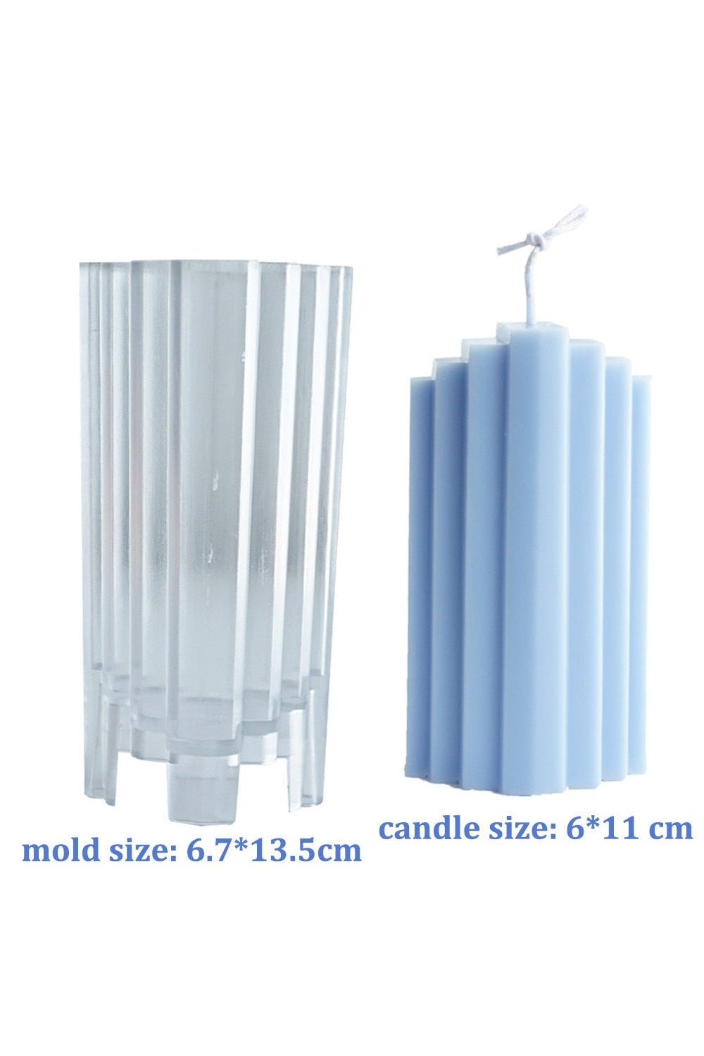 striped column candle shape