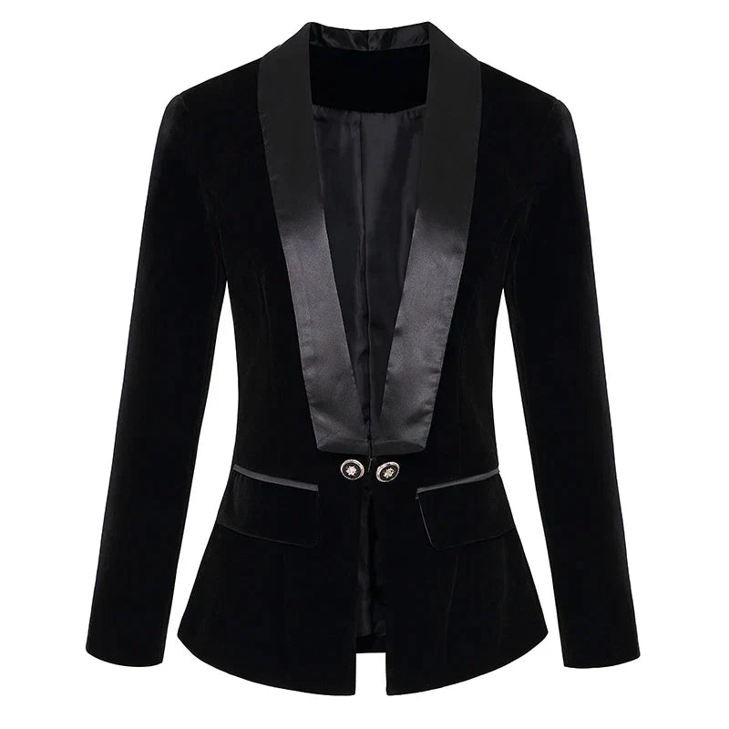 Sylis | Satin velvet blazer