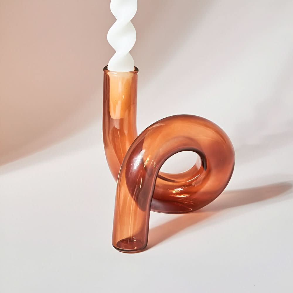 Glass Vase with Candle Holder for Elegant Home Decoration