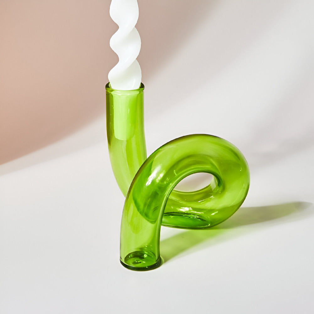 Elegant Glass Vase with Integrated Candle Holder