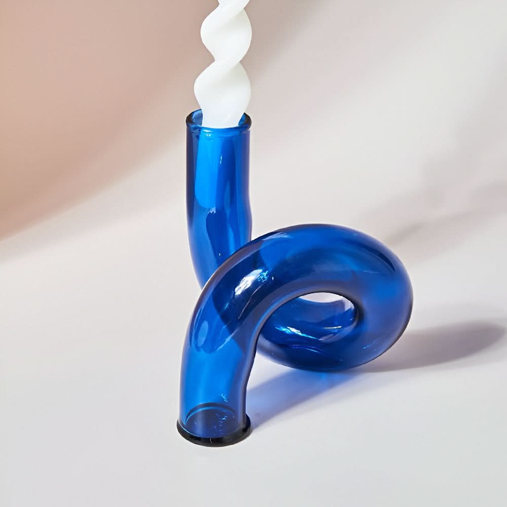 Glass Vase with Candle Holder for Elegant Home Decoration
