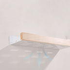 Woodify Towel Rack – No-Drill Wall-Mounted Shower Shelf with Wooden Accents