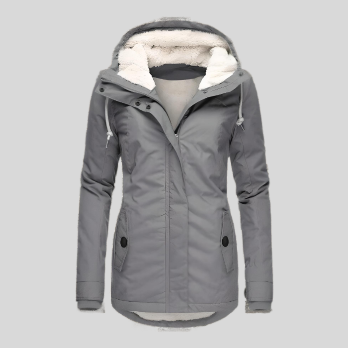 Sylis | Long winter coat with hood and lining