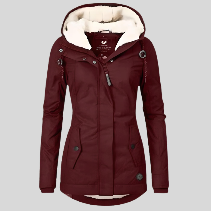 Sylis | Long winter coat with hood and lining