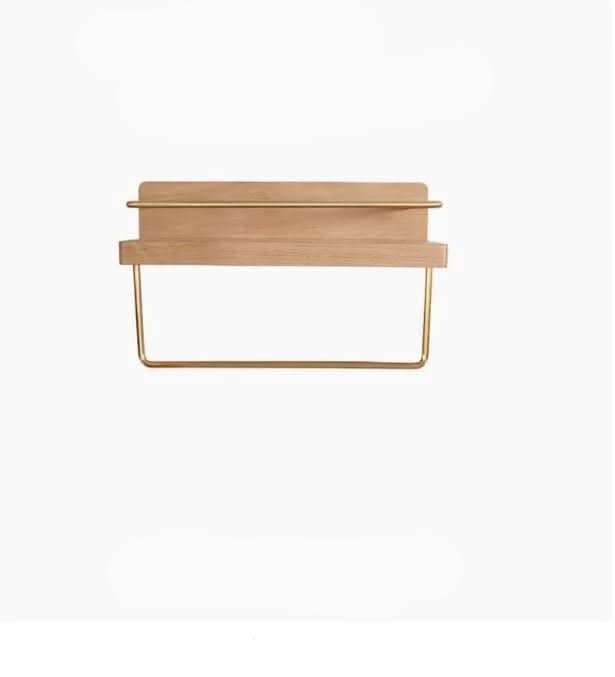 Wall coat rack made of bamboo with shelf & sturdy hooks
