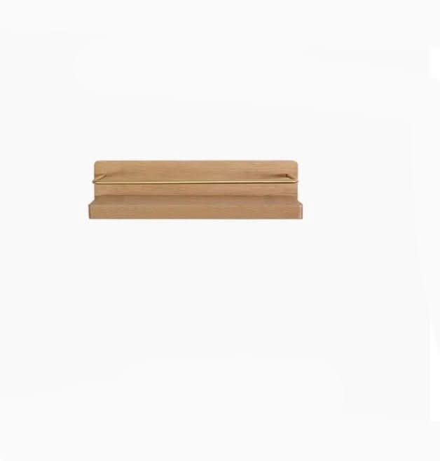 Wall coat rack made of bamboo with shelf & sturdy hooks