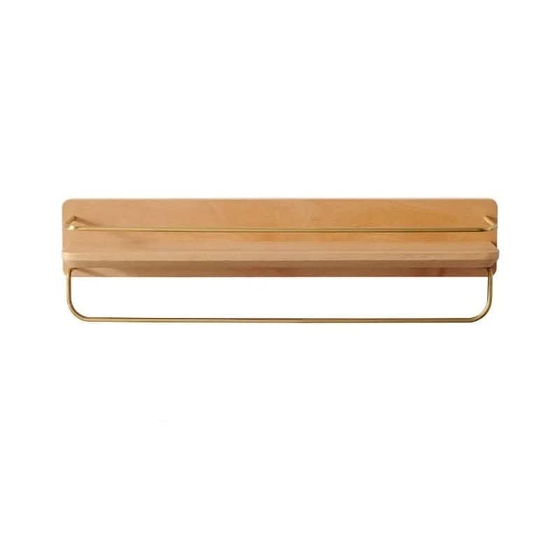 Wall coat rack made of bamboo with shelf & sturdy hooks
