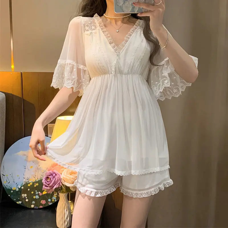 Sylis | Summer floral lace nightgown