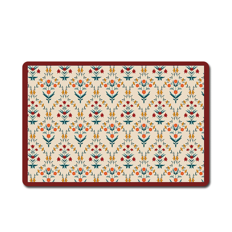 Vintage Floral Pattern Bath Mat