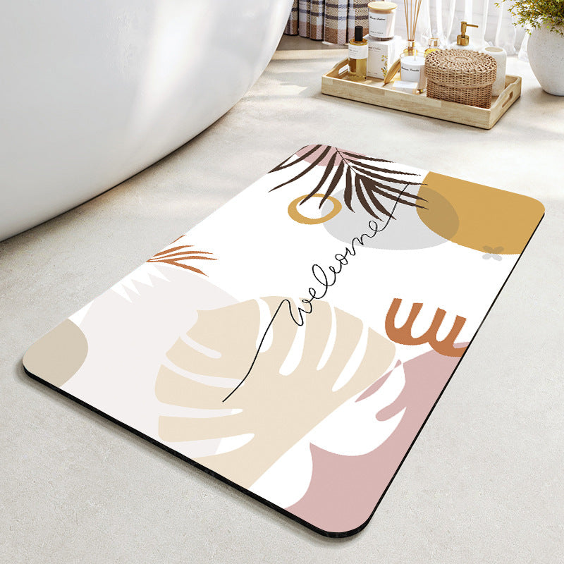 Cheerful Floral Design Indoor Area Mat