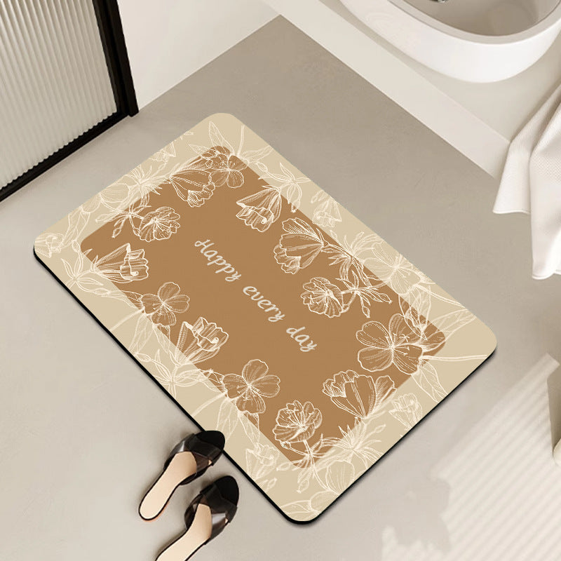 Floral Art Bathroom Mat