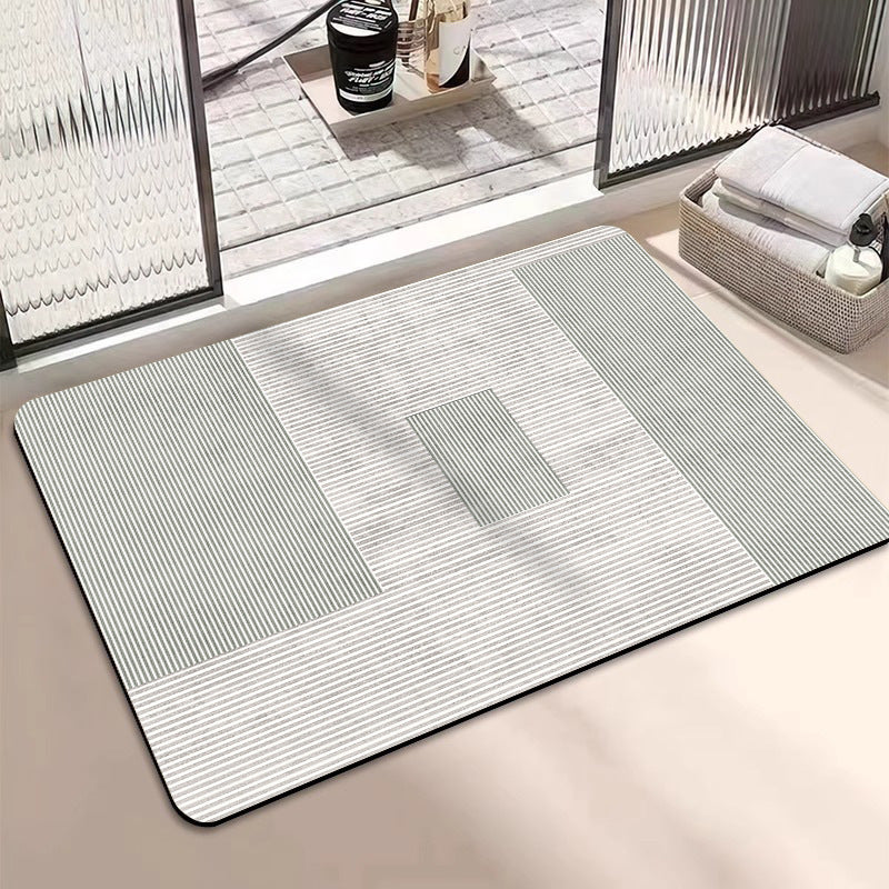 Plush Geometric Bath Mat