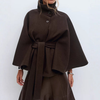 Sylis Wrap jacket with elegant stand-up collar and loosely cut sleeves Heidi-Mode