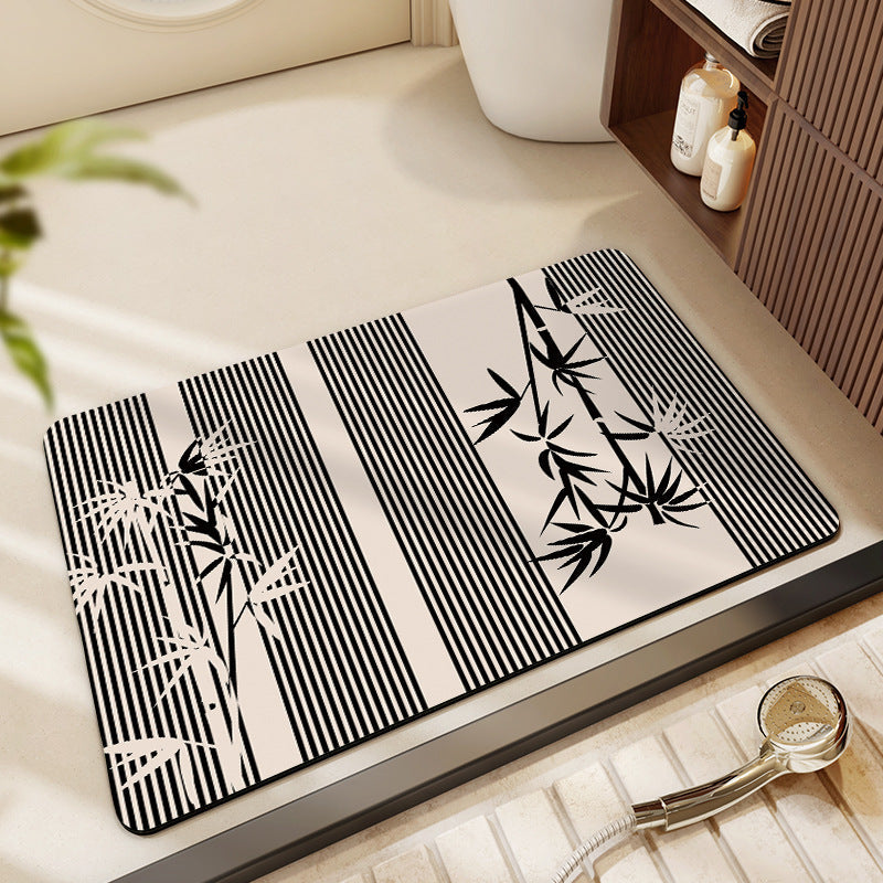 Floral Patterned Bathroom Mat