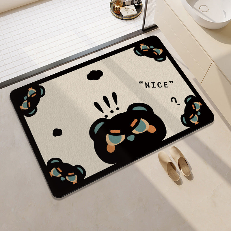 Orange-Themed Bathroom Mat