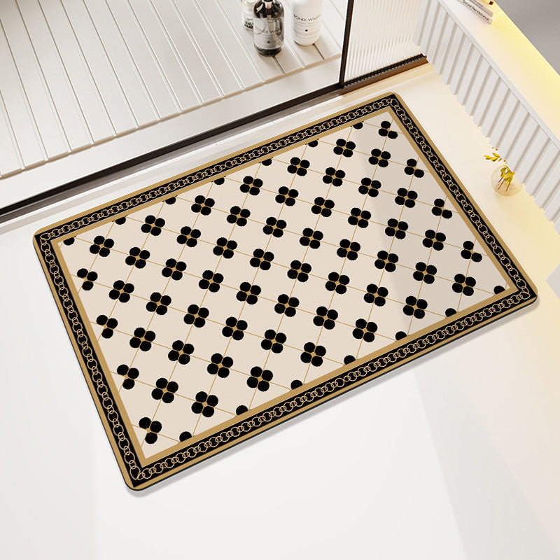Vintage Floral Pattern Bath Mat