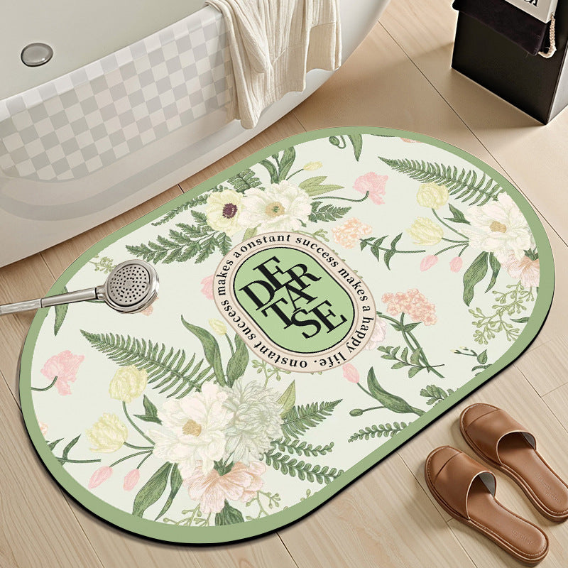 Floral Patterned Bath Mat