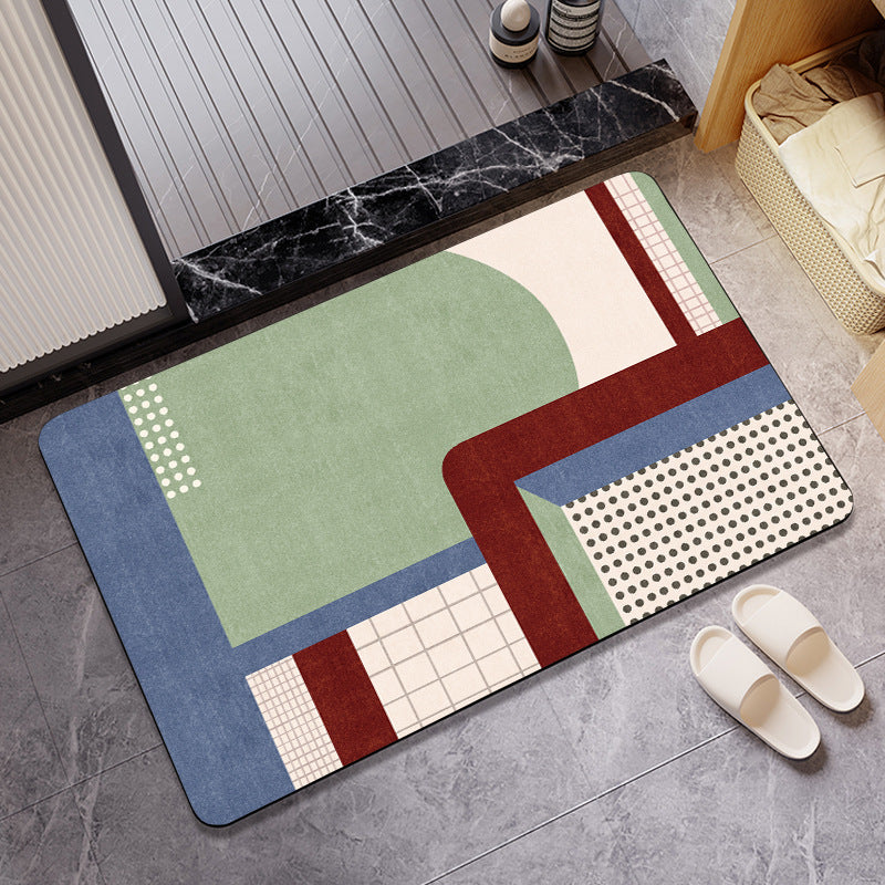 Geometric Patterned Bathroom Mat