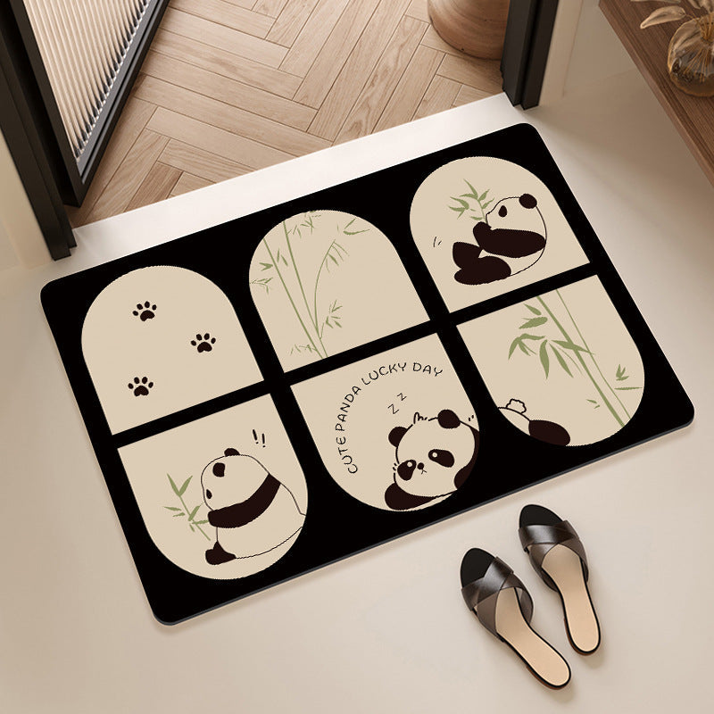Decorative Floral Print Bath Mat
