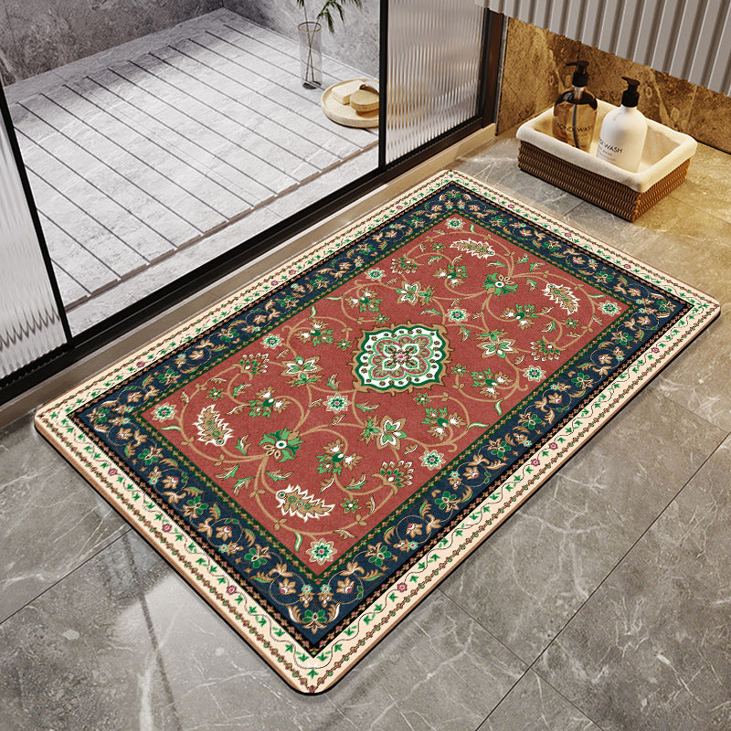 Vintage Floral Decorative Bath Mat