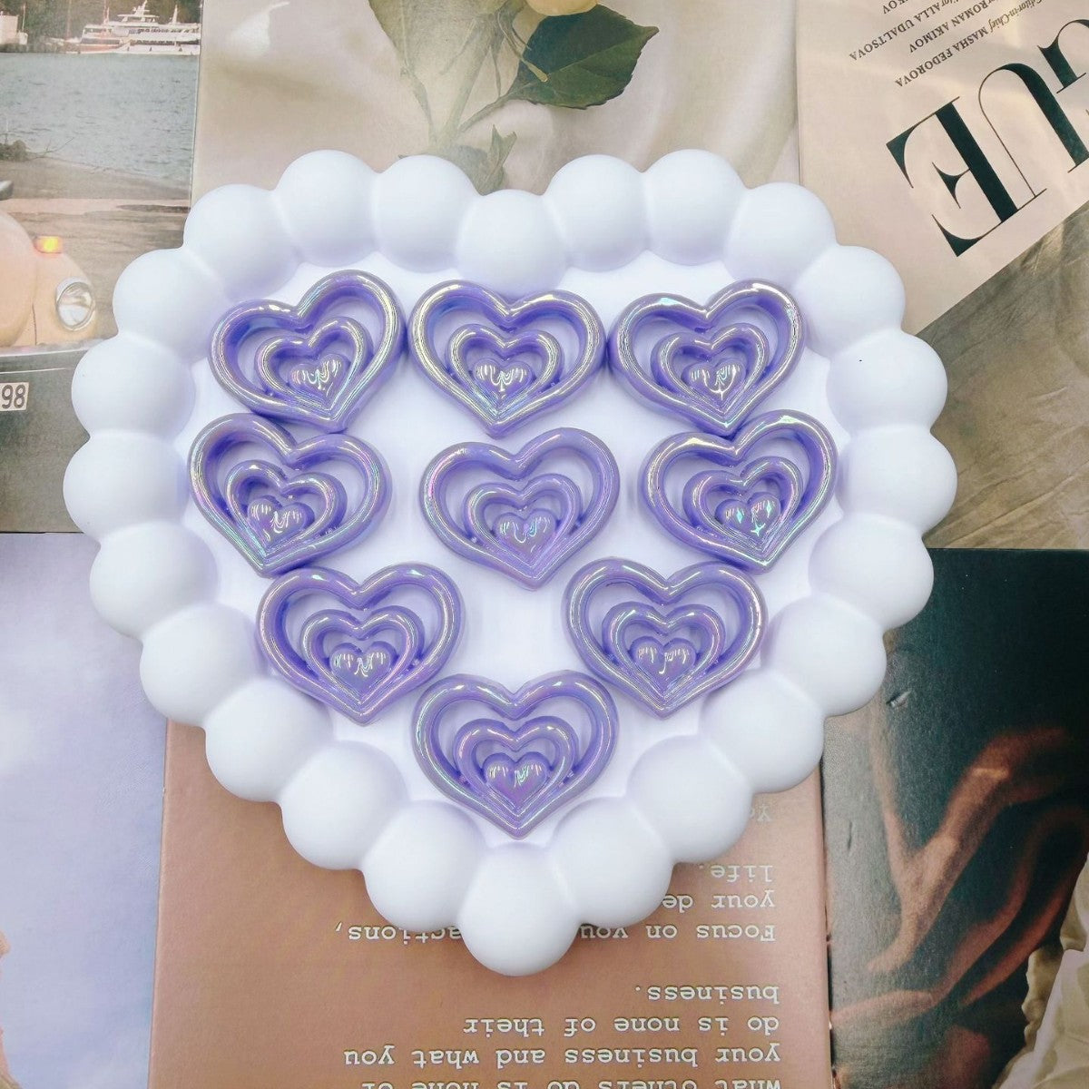 Decorative Heart-Shaped Resin Candle Holder