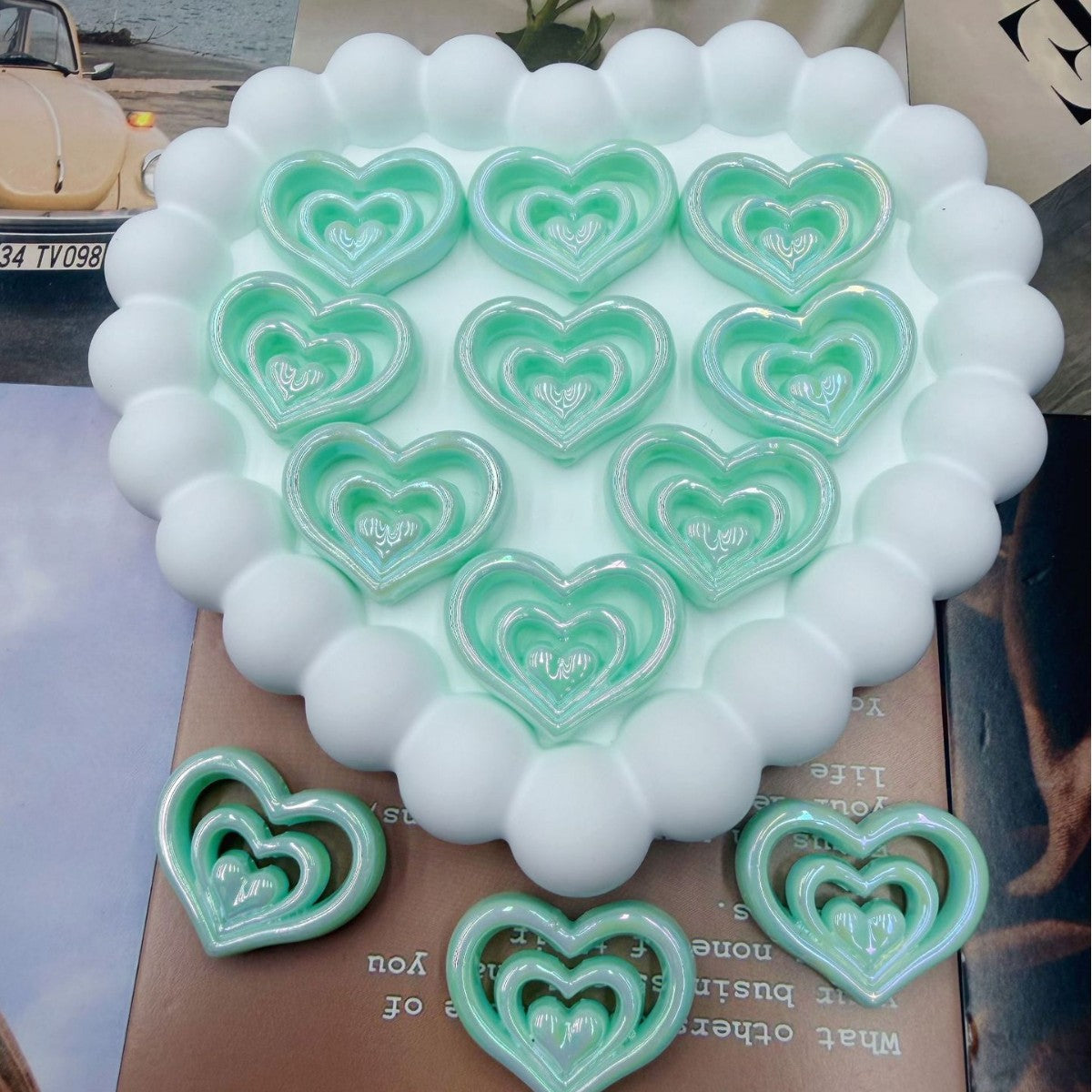 Decorative Heart-Shaped Resin Candle Holder
