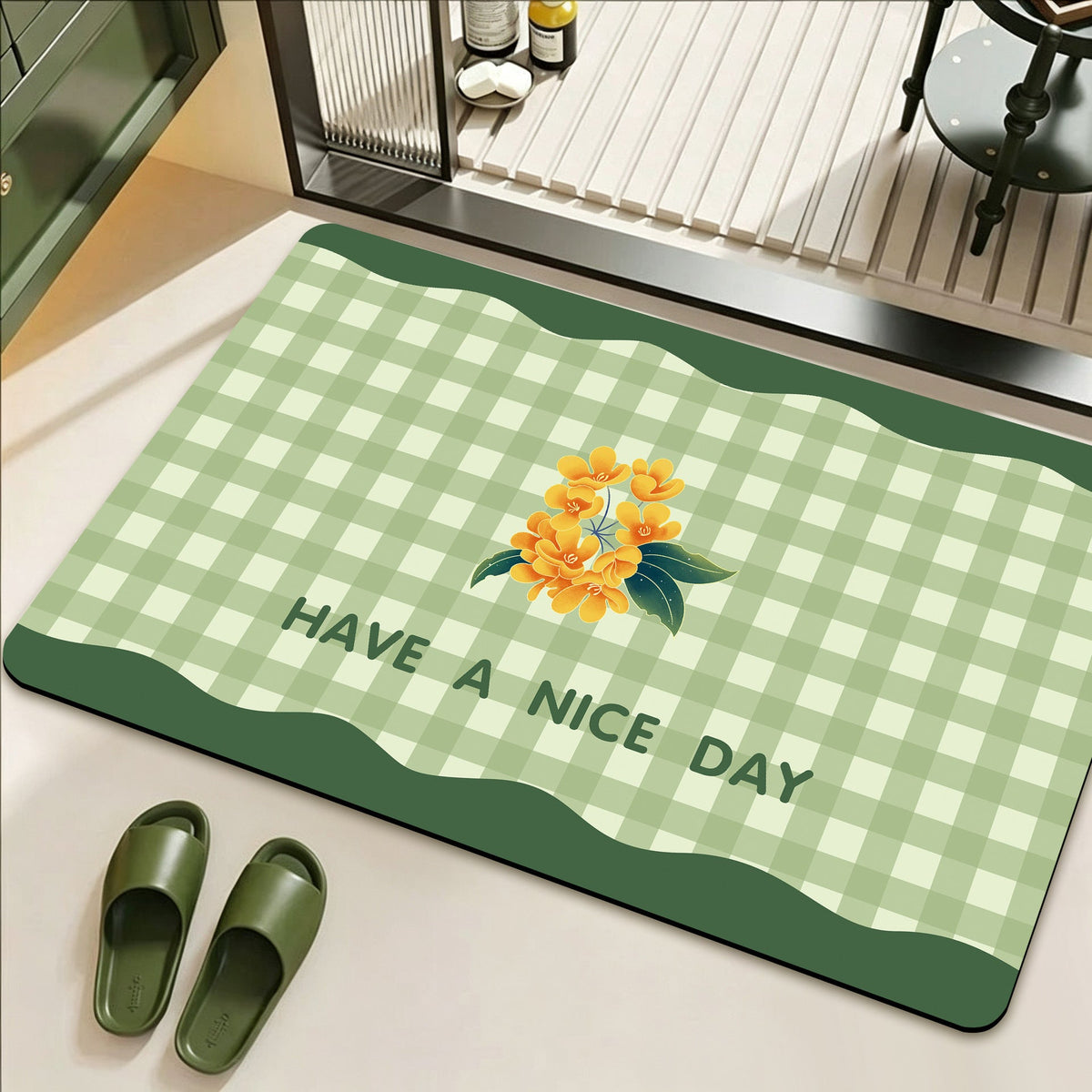 Stylish Floral Patterned Comfort Bath Mat