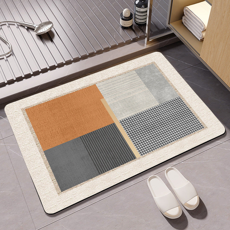 Textured Geometric Bath Mat