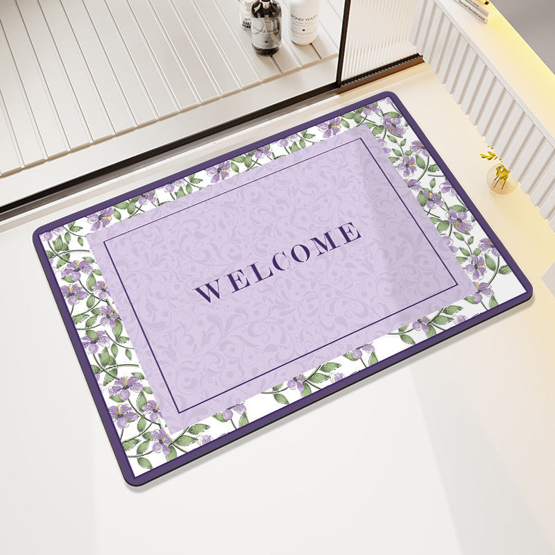 Floral Patterned Bathroom Mat