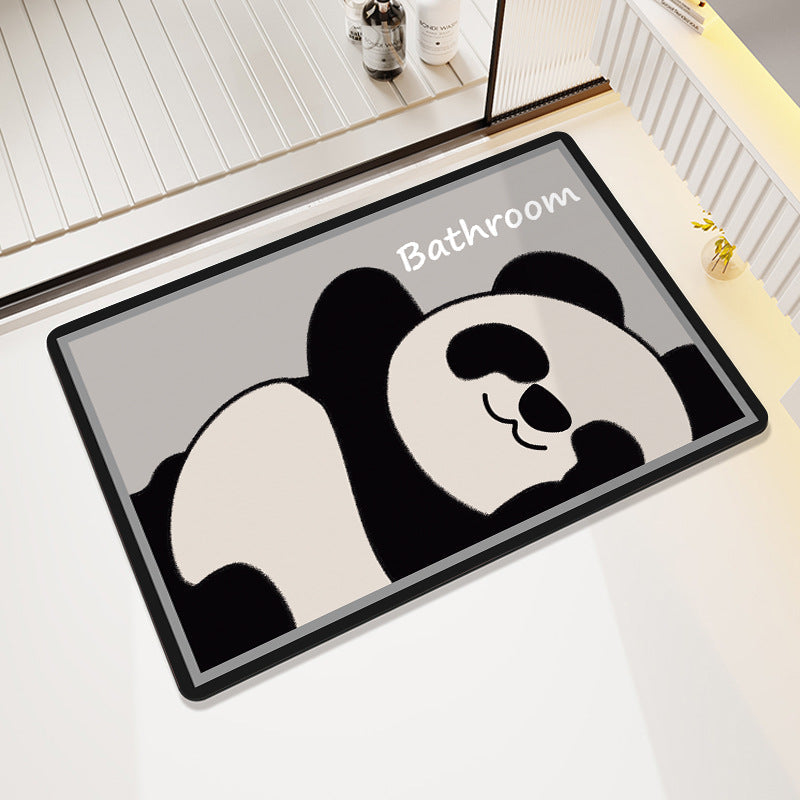 Cute Cartoon Bear-Themed Bath Mat