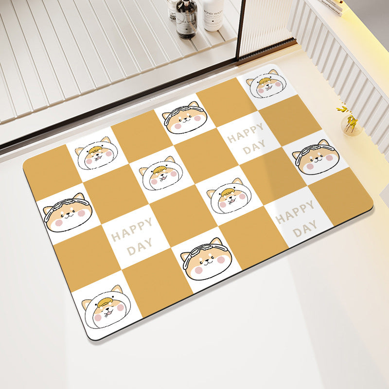 Cute Cartoon Pet-Themed Bath Mat