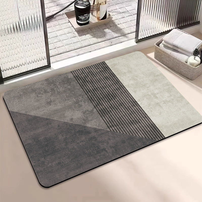 Geometric Pattern Textured Bath Mat